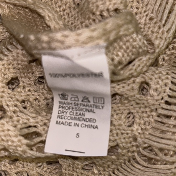 Boho hippie tan crochet vest cover up side ties oversized - Picture 7 of 7